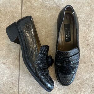 Stuart Weitzman Croc Print Tassle Loafers